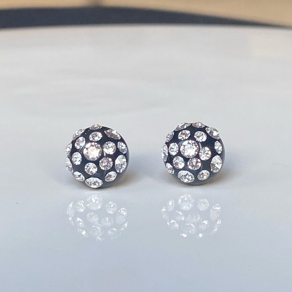 Swarovski Crystal Embellished Acrylic Stud Earrings for Women - Picture 7 of 11